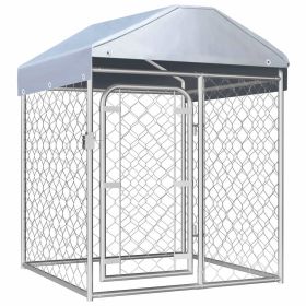 Outdoor Dog Kennel with Roof 39.4"x39.4"x49.2"