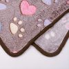 Prt Soft Brown Heart Claw Print Pet Rug For Dog  23in*16in M 30in*20in L 41in*30in